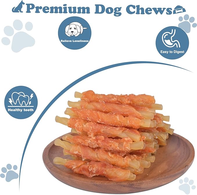 Dog Treats Soft Chews Rawhide Free Chicken Wrapped Cod Sticks for Puppy Training Snacks Dog Chews Treats 1lb/454g