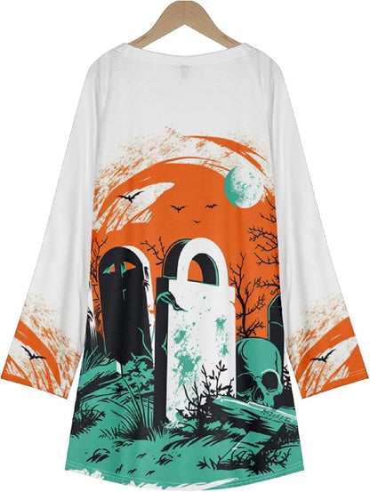 MARSVOVO Women Novelty Graphic Plus Size Sweater Crewneck Long Sleeve Cute Printed Loose Fit Casual Fall Sweaters Top