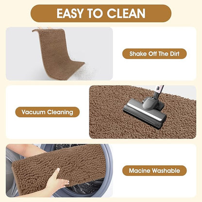 IM HOME Dog Door Mats for Muddy Paws, 30" X 20" Chenille Absorbent Doormat, Non Slip Heavy Dog Rugs for Muddy Paws, Soft Indoor Door Mat for Entryway, Mud Paw, Inside Floor, Camel