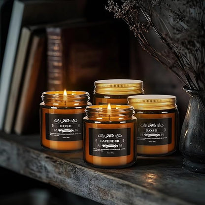 Scented Candle Set 12 Pack, Candle for Home Scented, Odor Eliminating, Stress Relief, Long Lasting Soy Wax Gift Set