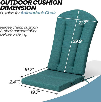 Crestlive Products Adirondack Chair Cushion Outdoor Rocking Chair Cushion Water Resistant 50x20 Inch High Back Patio Replacement Cushion, Malachite