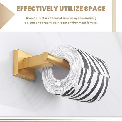 Suyar Brushed Gold Toilet Paper Holder, SUS 304 Stainless Steel Bathroom Toilet Paper Roll Holder Wall Mount