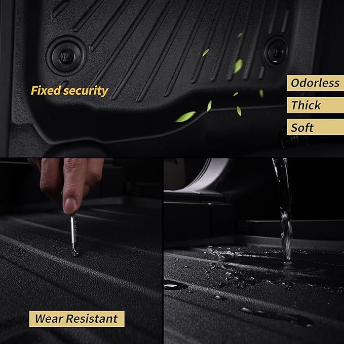 All Weather Floor Mats Fits for Honda Civic 2011 2010 2009 2008 2007 2006(Only Sedan Model),TPE Rubber Liners Accessory for 2006-2011 Odorless 1st & 2nd Row Anti-Slip Mats Black
