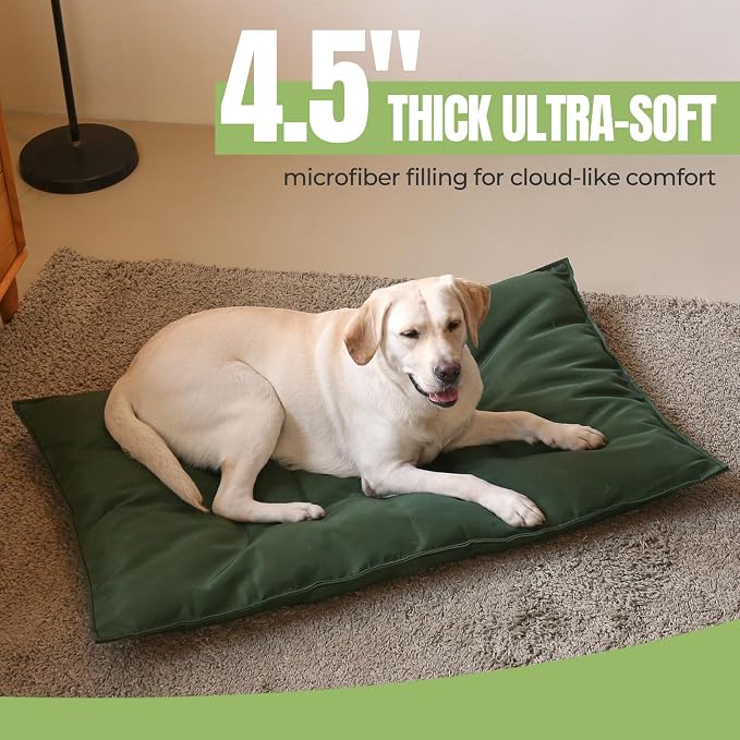 Chew Proof Indestructible Dog Bed,Large (28"x41"),Green | Durable,for Aggressive Chewers,Tough,chew resistant, non chewable,Machine Washable & Waterproof,Indoor Outdoor