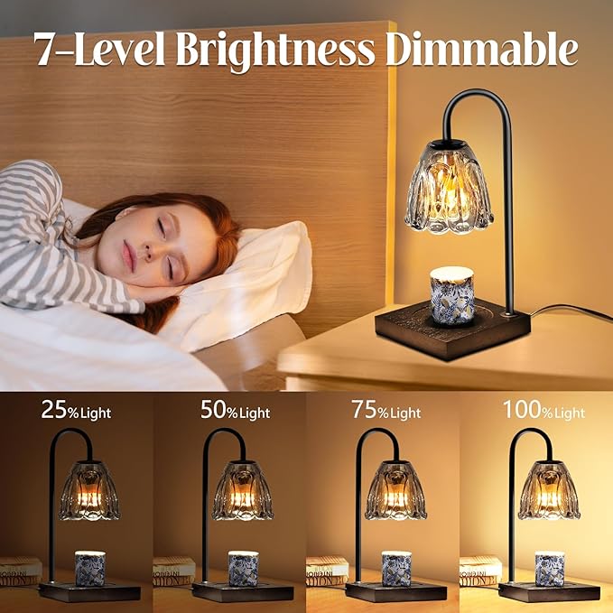 Candle Warmer Lamp, Top-Down Electric Candle Warmer with Timer, Dimmable Jar Candle Melter for Scented Wax