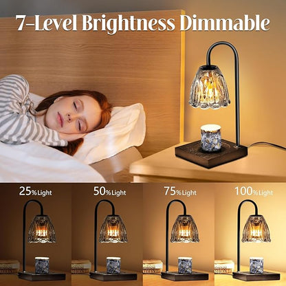 Candle Warmer Lamp, Top-Down Electric Candle Warmer with Timer, Dimmable Jar Candle Melter for Scented Wax