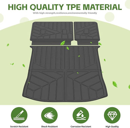 Cargo Liners for 2015-2025 Ford Edge 5 Seats Trunk Mat with Seat Back Cover Accessories, All Weather Rear Cargo Mat Backrest Protector(Only fit 5 Seats)