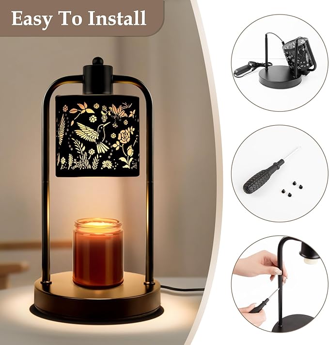 Candle Warmer Lamp Electric with Timer: Wax Melts for Warmer Yankee Candles Large - Dimmable Candle Warmer for Birthday Christmas Gift Bedroom Home Decor