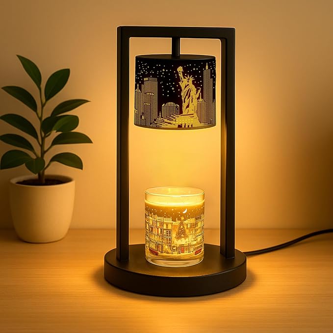 Candle Warmer Lamp with Timer Wax Melt Warmer for Scented Jar Candles Candle Lamp Warmer Gifts for Mom, House Warming Gifts New Home Office Dorm Room Fall Decor (Statue of Liberty)