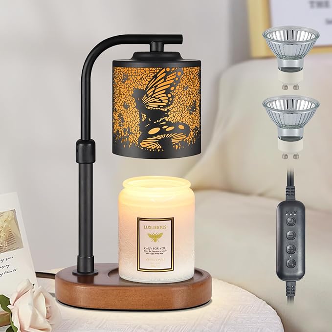 kobodon Candle Warmer Lamp with Timer,Birthday Gifts for Women Mom,Adjustable Height for Scented Jar Candles,Electric Candle Lamp Warmer for Home Decor(Flower Fairy)