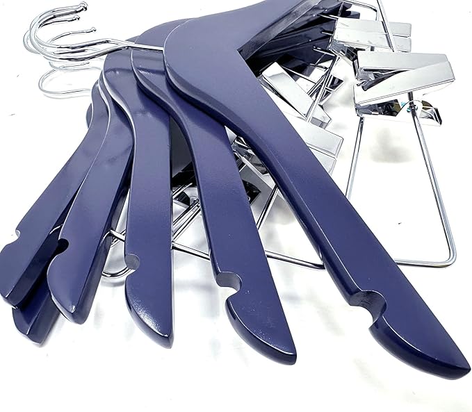 Kids Hangers with Metal Clips Pant Bar 4T-10 (Patriot Navy)