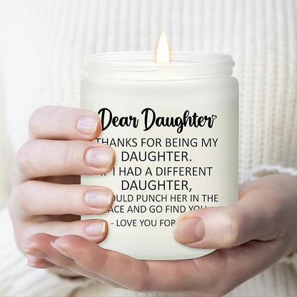 Daughter Gifts from Mom, Dad - Christmas Mothers Day Birthday Gift for Daughter - Lavender Scented Candle