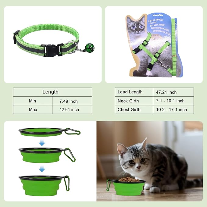 Cat Carrier Soft-Sided & Folding Travel Litter Box for Cats, Fit 20Lbs Pets, 17.7' * 11.8 * 11.8 inches Cat Bag for Traveling & Camping, Indoor & Outdoor, Cat Travel Carrier Kit - Green