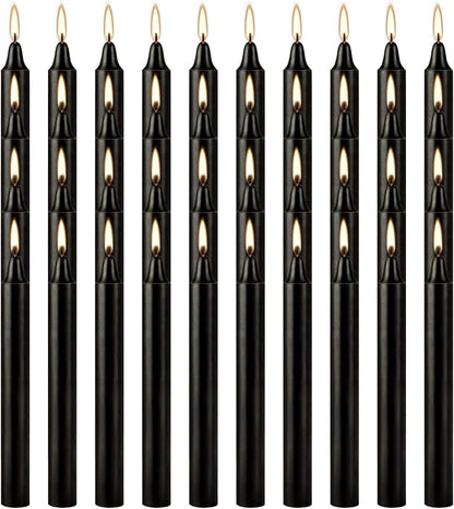 Set of 40 Black Candles – Spell Chime Candles for Halloween, Rituals, Prayer, Birthdays, Meditation, Altar - 4 Inch Tall, Unscented