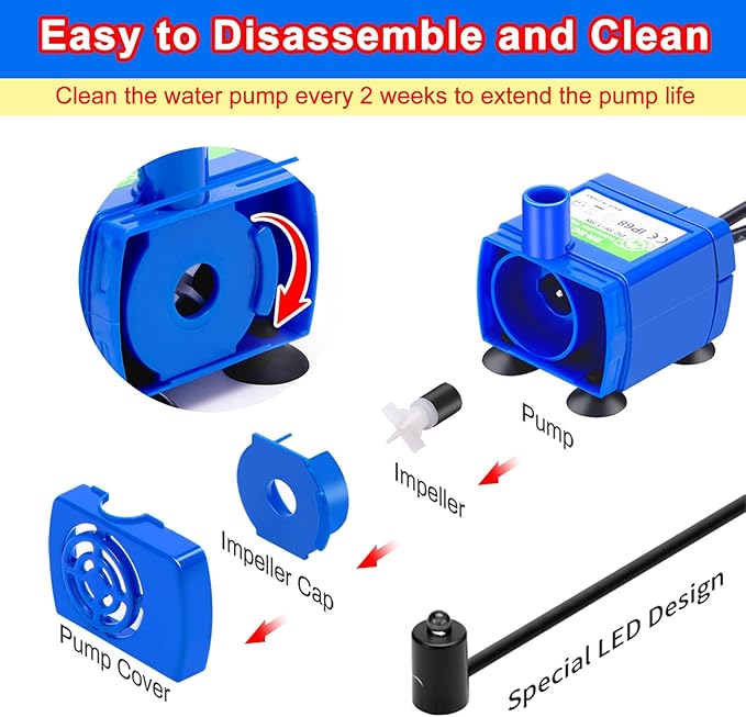 Cat Water Fountain Pump, Pet Water Fountain Pump Compatible Motor, DR-DC160 for Cat Drinking Fountain Cat Water Dispenser Replacement (Pump)