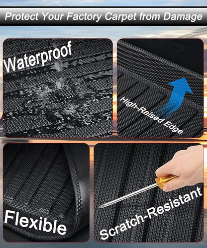 Aiqiying Floor Mats＆Cargo Liners Compatible with Toyota Camry 2018-2024 FWD Models, Non Hybrid or AWD，All Weather Waterproof Durable Custom-Fit Front Rear Full Set Carpet Protection TPE Accessories