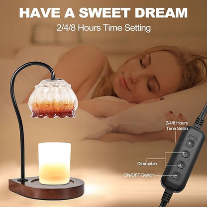 Candle Warmer Lamp with Timer, Electric Dimmable Candle Warmer Melter, Small & Large Jar Fragrance Candle Holders for Home Decoration Gift for Women, Coffee