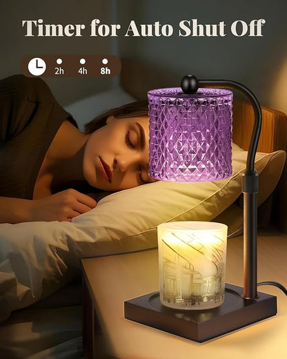 Candle Warmer Lamp with Timer Dimmer Adjustable Height, White Elephant Gifts for Women, House Warming New Home Decor Gifts for Mom, Electric Wax Warmer for Jar Candles, Purple