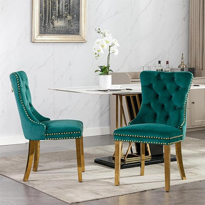 70" Marble Dining Table Set for 6, Modern 7 Piece Dining Room Table Set with White Faux Marble Dining Table & 6 Green Velvet Upholstered Chairs, Luxury Gold Kitchen Table Chairs Set of 6