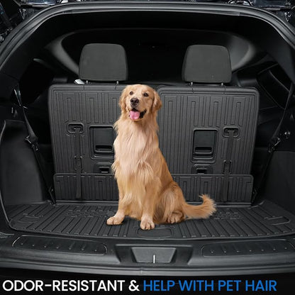 Cargo Mat Backrest Mats for 2016-2025 2026 Dodge Durango 6/7 Seats Car Mat Accessories, All Weather TPE Cargo Liner Trunk Mat SXT GT RT SRT 392 Hellcat(Cargo Mat+3rd Row Backrest Mats)