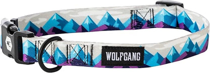 Wolfgang Heavy Duty, Adjustable Dog Collar with Quick Release Nylon Buckle for Walking & Training, RockyPeaks Print, Small