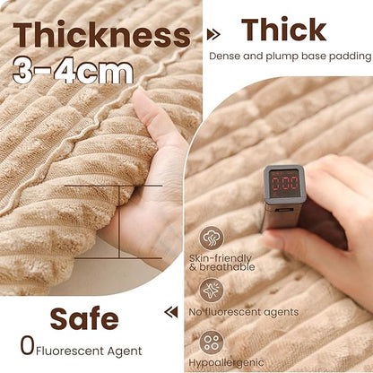 Couch Cover for Dogs Washable, Couch Covers for 3 Cushion Sofa Pet Friendly, Fuzzy Pet Couch Cushion Covers for Dog, Non Slip, Thick, Soft for Sofa Protector (Camel, 27.6" x 82.7"/70 x 210cm)