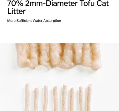 pidan Tofu Cat Litter Clumping,Flushable,Ultra Absorbent and Fast Drying, 100% Natural Ingredients Litter,Solubility in Water,Really Dust-Free,Less Scattering (5.3lb×1bag)