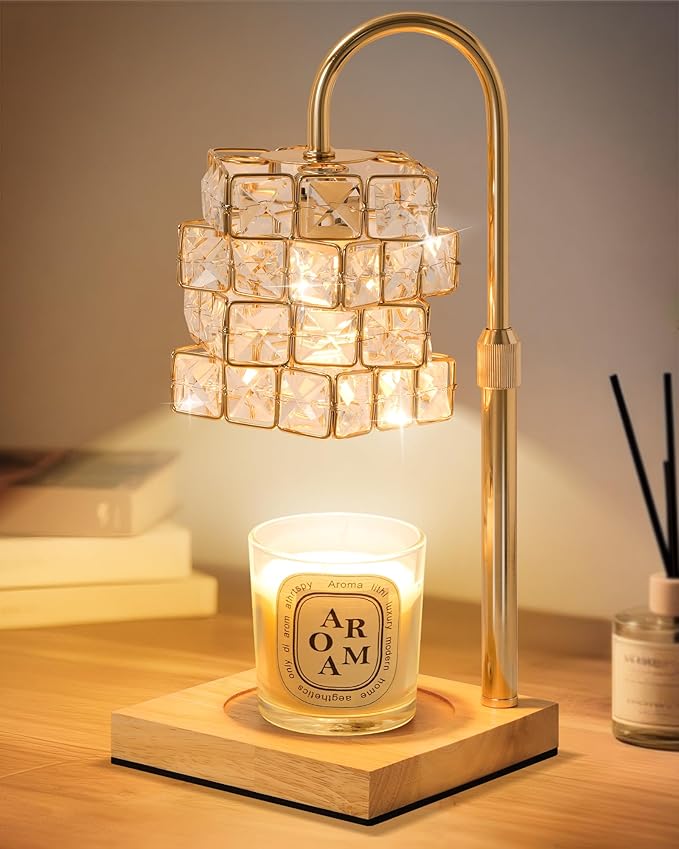 Seniny Electric Candle Warmer Lamp - with Time Dimmable Adjustable Height Candle Lamp Warmer for Jar Candles,Christmas Wax Melt Wamer, Birthday Gifts for Women Mom, House Warming Gifts New Home Decor