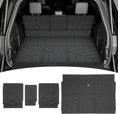 Cargo Liners for 2025 2026 Ford Expedition Max/Lincoln Navigator L Trunk Mat with Seat Back Cover Accessories, All Weather Rear Cargo Mat Backrest Protector(Only for Max & L Models)