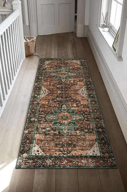 Moynesa Ultra-Thin Washable Runner Rug - 2x5 Laundry Room Rug Low Pile Hallway Rug Runner, Non Slip Non Shedding Pet Friendly Indoor Floor Carpet Runner for Bathroom Kitchen Living Room Bedside