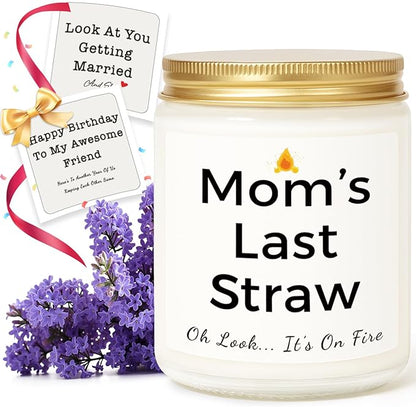 Gifts for Mom, Birthday Gifts for Women, Unique Christmas Thanksgiving Gift for Mom from Daughter Son, Funny Candles with Replaceable Stickers Gift Ideas for Moms, Womens, Wife, Her