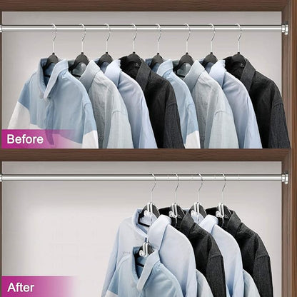 Mlici Hanger Hooks Space Saving, 60 Pack Clothes Hanger Connector Hooks, Transparent Stackable Clothes Hangers with Hooks for Closet Organizer (Clear)