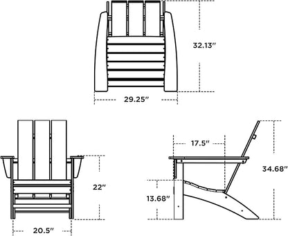 POLYWOOD AD420MA Modern Adirondack Chair, Mahogany