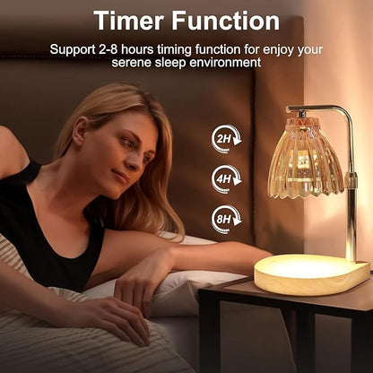 Candle Warmer Lamp Dimmable Wax Melt Warming Lamp with Timer Scented Wax Candle in Jar During Bathing & Yoga & Meditation with 2 Bulbs Home Decor Gift for Female (Pleated Skirt)