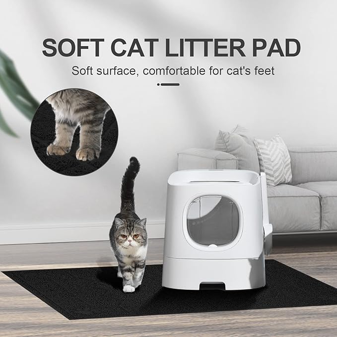 Cat Litter Mat, Litter Trapping Mat Soft on Kitty Paws, 35" x 24" Kitten Litter Box Mat for Cleaner Floors, Waterproof, Easy Clean, Durable Large Size Cat Litter Pad for Kitten.