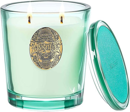 M&SENSE Large Two-Wick Aromatherapy Soy Candle | Eucalyptus Mint & Blue | 19.8 oz, 120H Burn Time | Luxury Scented Candle for Relaxation, Gifting, Home Décor | Ideal for Bedroom, Office