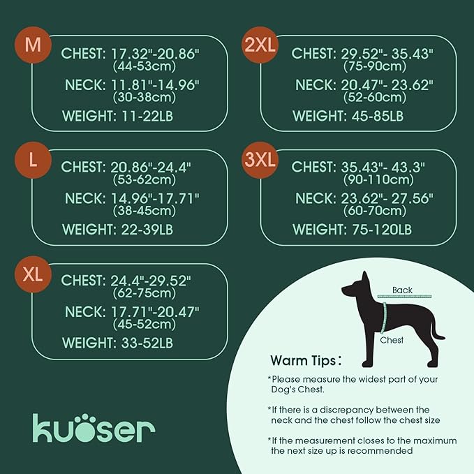 Kuoser Reflective Dog Vest, High Visibility Safety Vest for Medium to Large Dogs, Lightweight Pet Reflective Vests for Hunting Outdoor Activities Walking at Night, Fluorescent Green XL