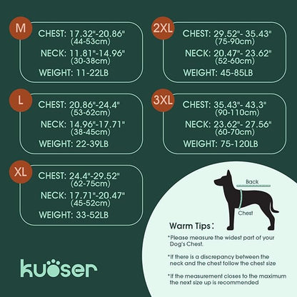 Kuoser Reflective Dog Vest, High Visibility Safety Vest for Medium to Large Dogs, Lightweight Pet Reflective Vests for Hunting Outdoor Activities Walking at Night, Fluorescent Green XL