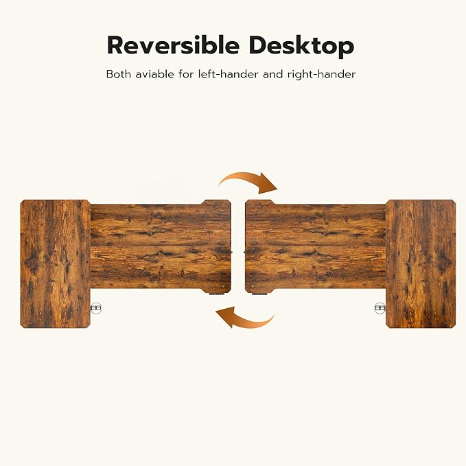 71 Inch L Shaped Standing Desk Adjustable Height, Electric Corner Standing Desk, Sit Stand Computer Table with Reversiable Splice Board, Rustic Brown