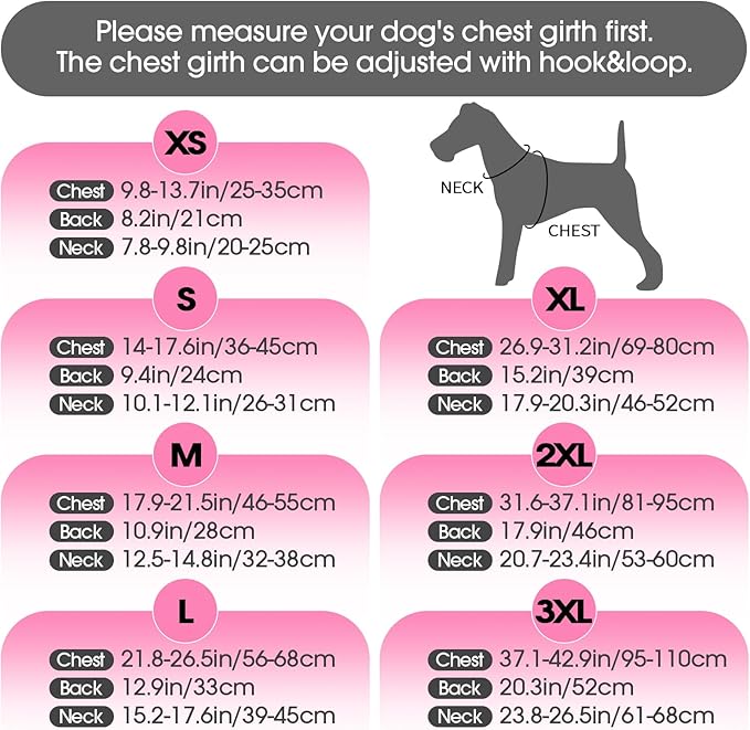 FUAMEY Dog Reflective Vest for Medium Dogs,Dog Hunting Vest High-Visibility Dogs Safety Vest for Night Walking Water-Resistant Service Pet Gear Adjustable Outdoor Activities Pink M