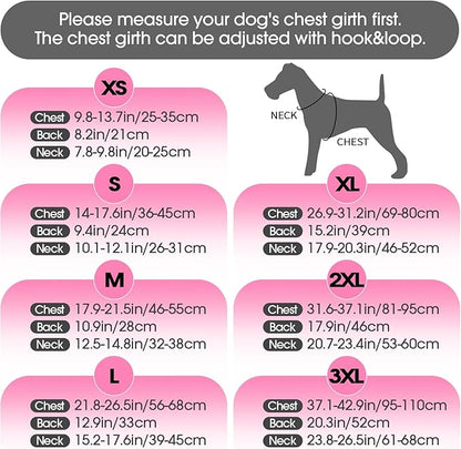 FUAMEY Dog Reflective Vest for Medium Dogs,Dog Hunting Vest High-Visibility Dogs Safety Vest for Night Walking Water-Resistant Service Pet Gear Adjustable Outdoor Activities Pink M