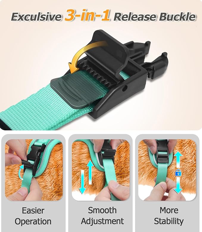 Halypet Cat Harness and Leash Set [MAX Safety 4th-Gen Upgrade] Escape Proof Adjustable Cat Leash Comfortable Soft Vest Easy to Wear Kitten Harness with Reflective Strip for Cats Walking, S Green