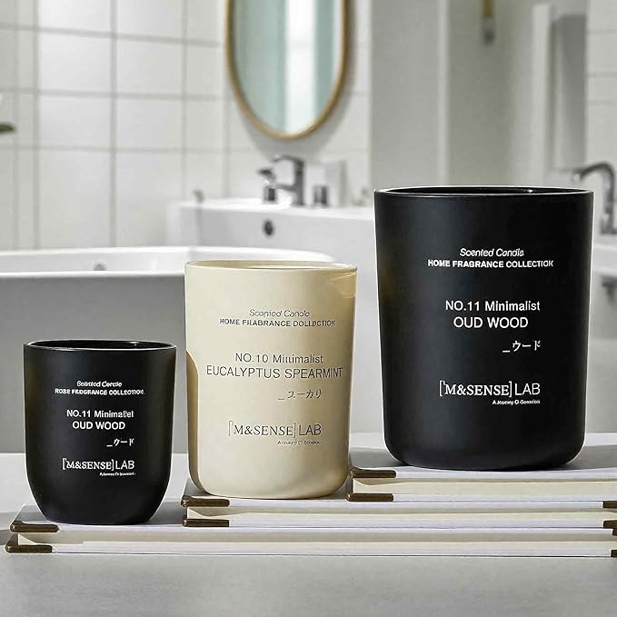 M&SENSE Natural Soy Candle| Lavender Vanilla | 16.6 oz, 95H Burn | Minimalist Christmas Scented Candle for Relaxation, Gifting, Home Décor | for Bedroom, Office, Party Large