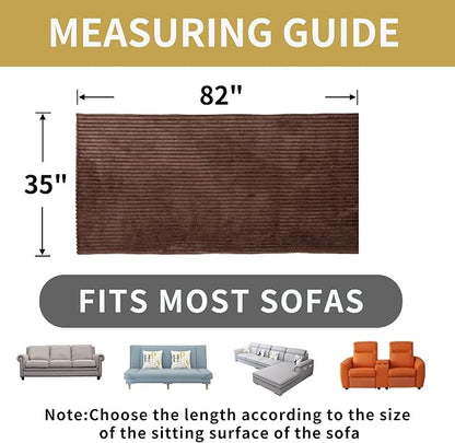HAOMAIJIA Waterproof Couch Cover for Dogs Washable,Faux Fur Pet Couch Covers for Sofa,Soft Dog Bed Cover Non-Slip Couch Covers for 3 Cushion Couch Sofa Pet Friendly (Brown, 35" x 82" 1 Pack)