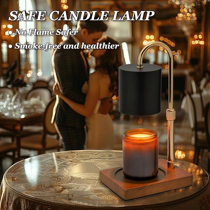 Candle Warmer Lamp Timer for Women Mom, House Warming Gifts New Home Decor, Modern Farmhouse Decor, Candle Warmer for All Jar Candles with 2 Bulb BlackGold