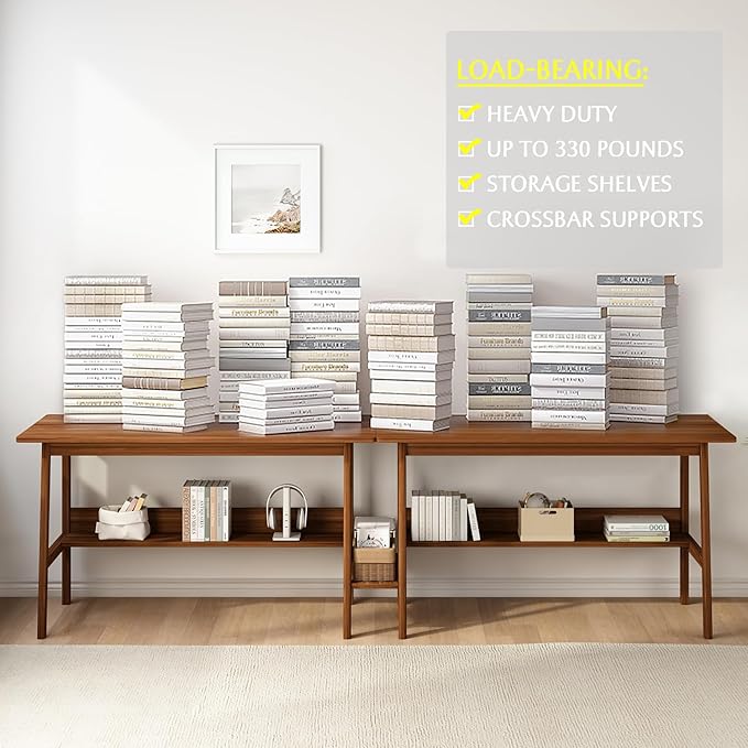 2-Person Writing Desk with Bookshelf - 94" Wooden Extra Long Home Office Work Table, Double Study Computer Workstation with Storage Shelves in White, 94" W x 24" D