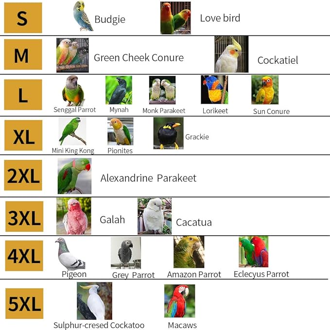 Parrot Flight Suits - Reusable Waterproof Diapers, Bird Clothes Pet Supplies Poli (5XL)