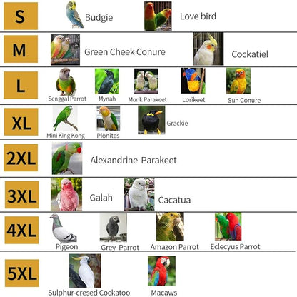 Bird Clothes Parrot Diapers Flight Suits, Reusable Waterproof Diapers for Pet Birds (2XL)