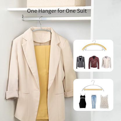 Nature Smile Non Slip PVC Coating Sweater Hangers,Dress Suit Coat Hangers,Shoulder Bump Free Golf T Shirts Clothes Hangers (Silvery Grey Color 20 Pack)