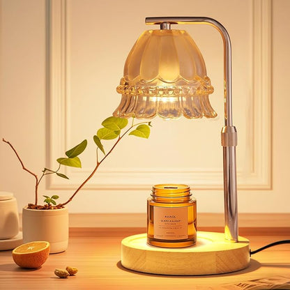 Candle Warmer Lamp Dimmable Wax Melt Warming Lamp with Timer Scented Wax Candle in Jar During Bathing & Yoga & Meditation with 2 Bulbs Home Decor Gift for Female (lace Skirt)